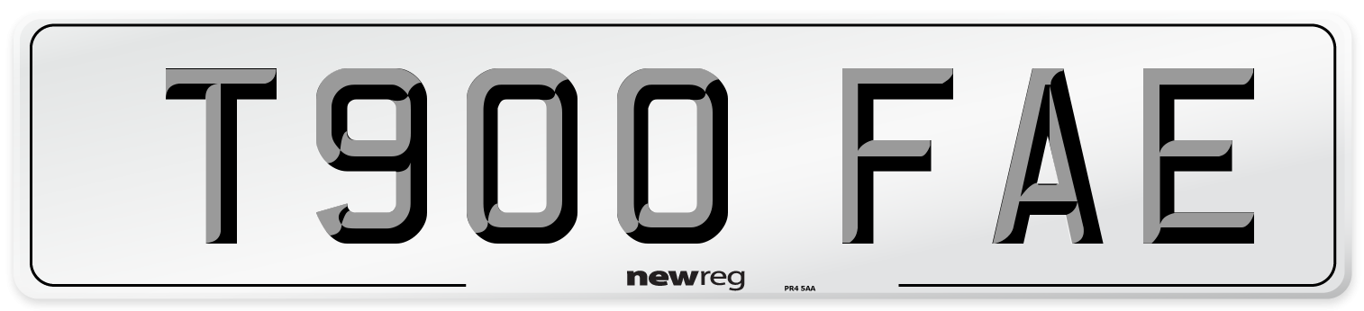 T900 FAE Number Plate from New Reg
